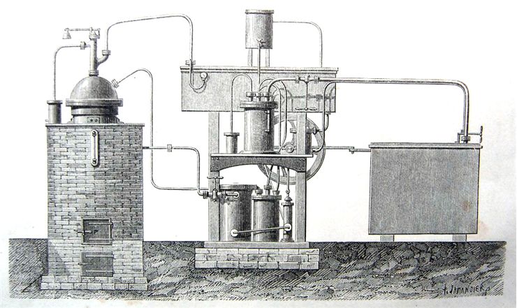 Picture Of Device Of Ferdinand Carre For Making Ice